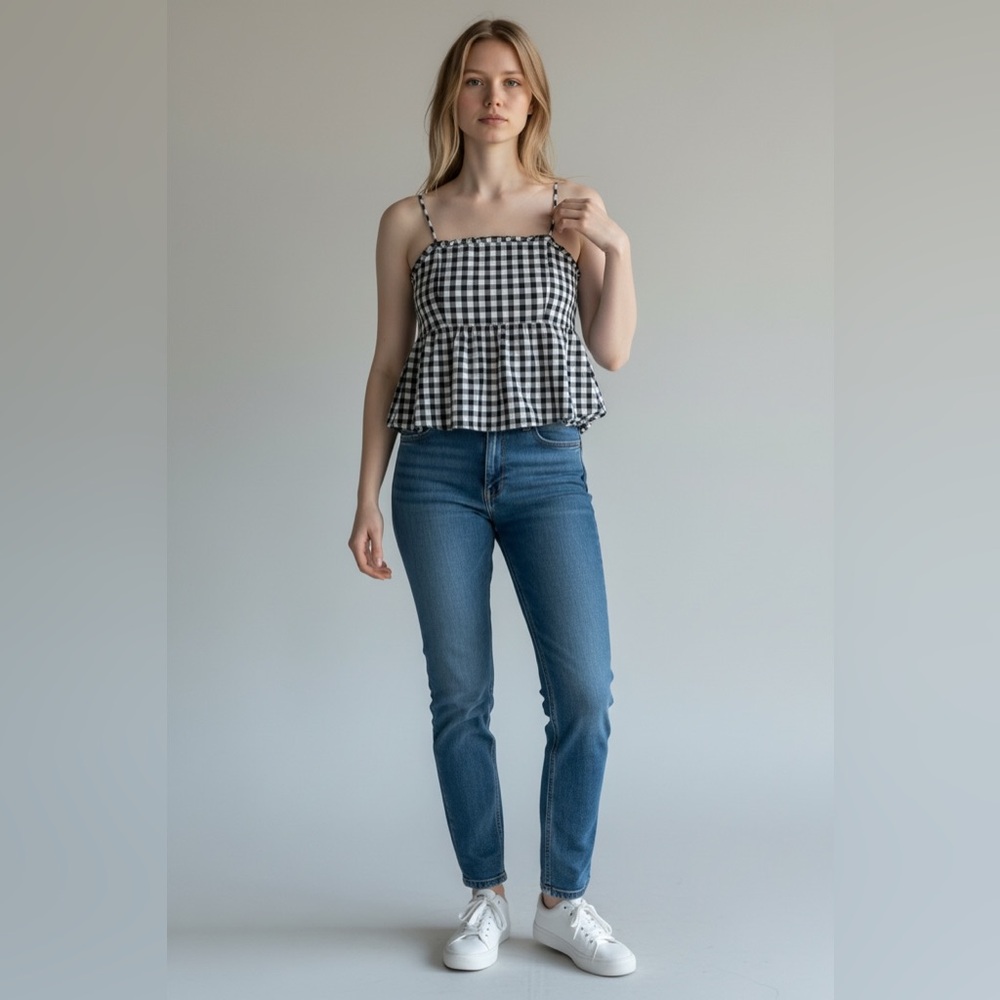 Gingham Checkered Crop Top – Trendy Picnic Babe Vibe ㅇㅈㅅ